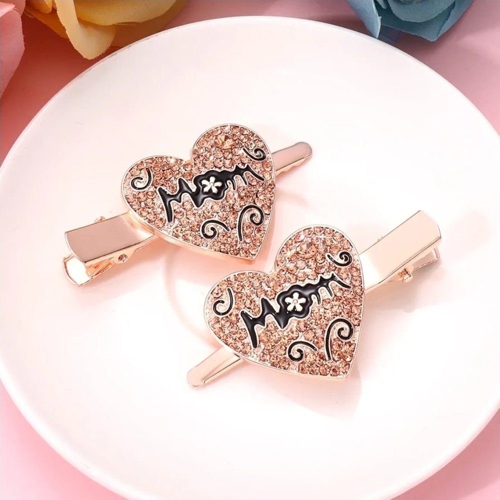 Sparkly Rhinestone Mom / Mama Hair Clips - Picture 2 of 5